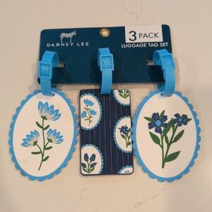 Dabney Lee Blue Floral Luggage Tag Set Set of 3 Tags New
